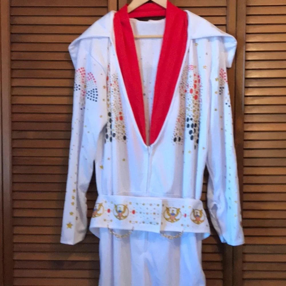 Rubies Elvis Presley costume jumpsuit scarf belt Size X-Large adult - Picture 6 of 16